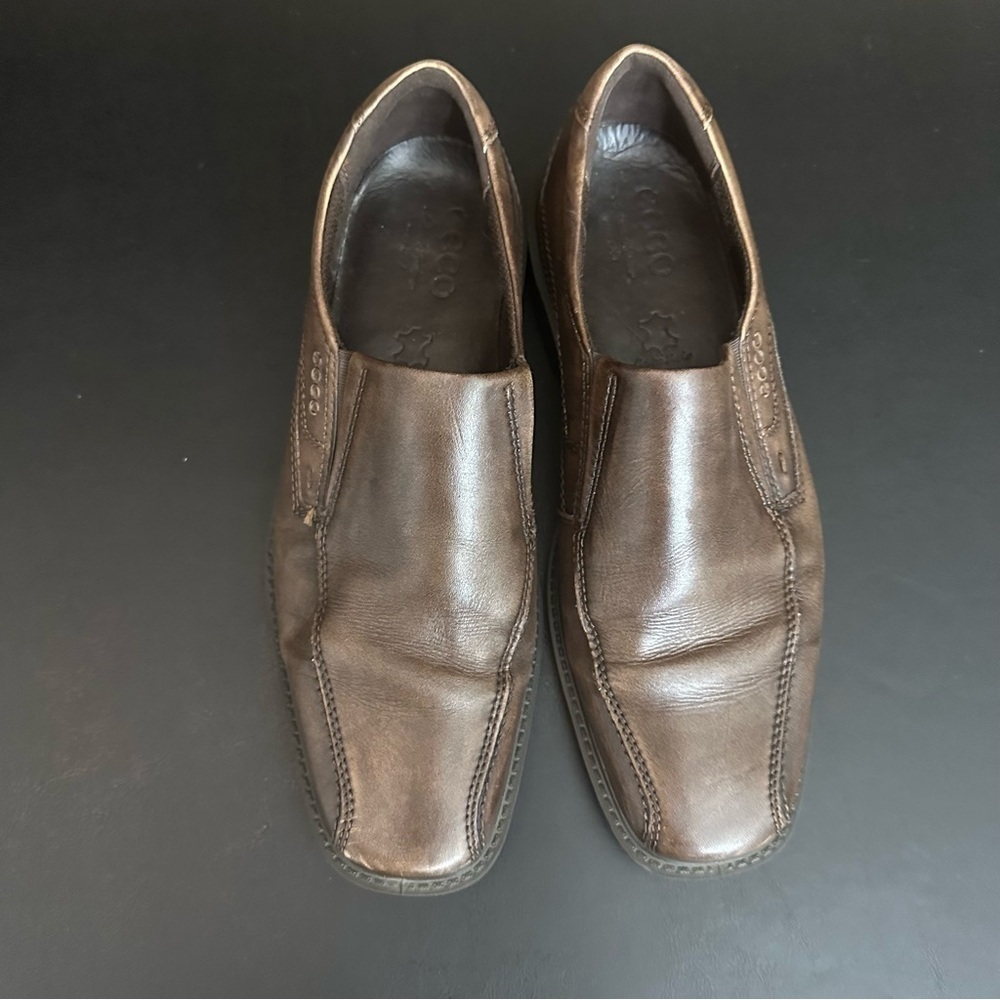 ECCO Century Slip-on Brown Leather Loafer Men's Ecco Size 9 EU 43 Business Shoes - Picture 5 of 8